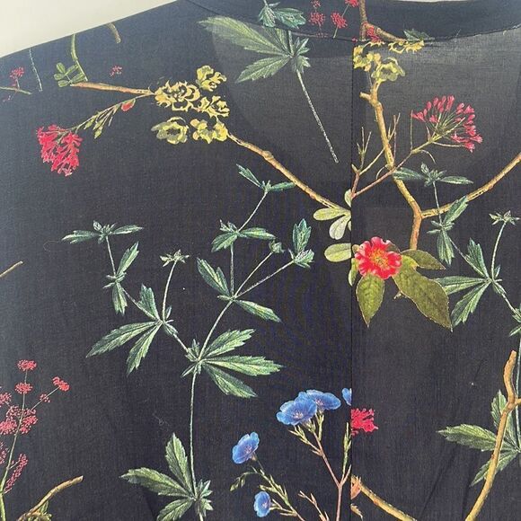 ZARA Woman Multicolored Floral Roll Sleeve Loose Fit - Picture 8 of 9